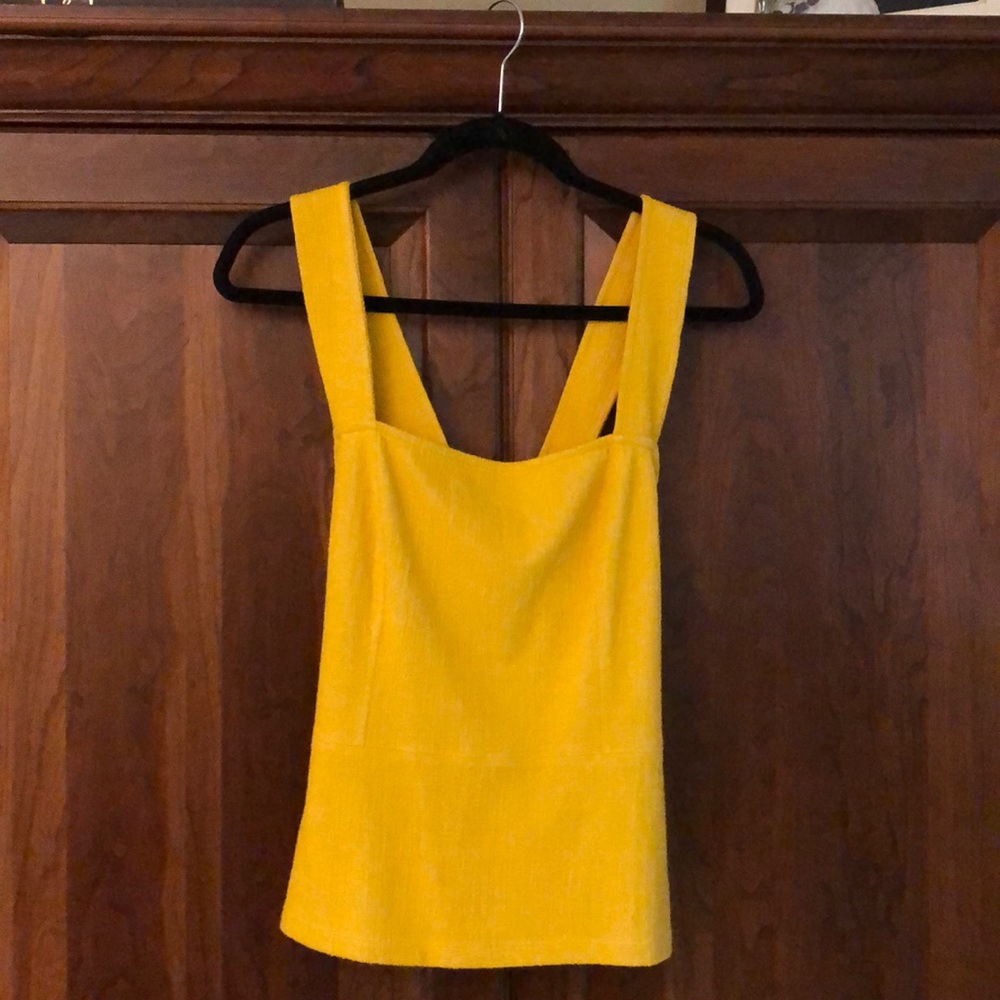 Anthropologie golden yellow cross-back top